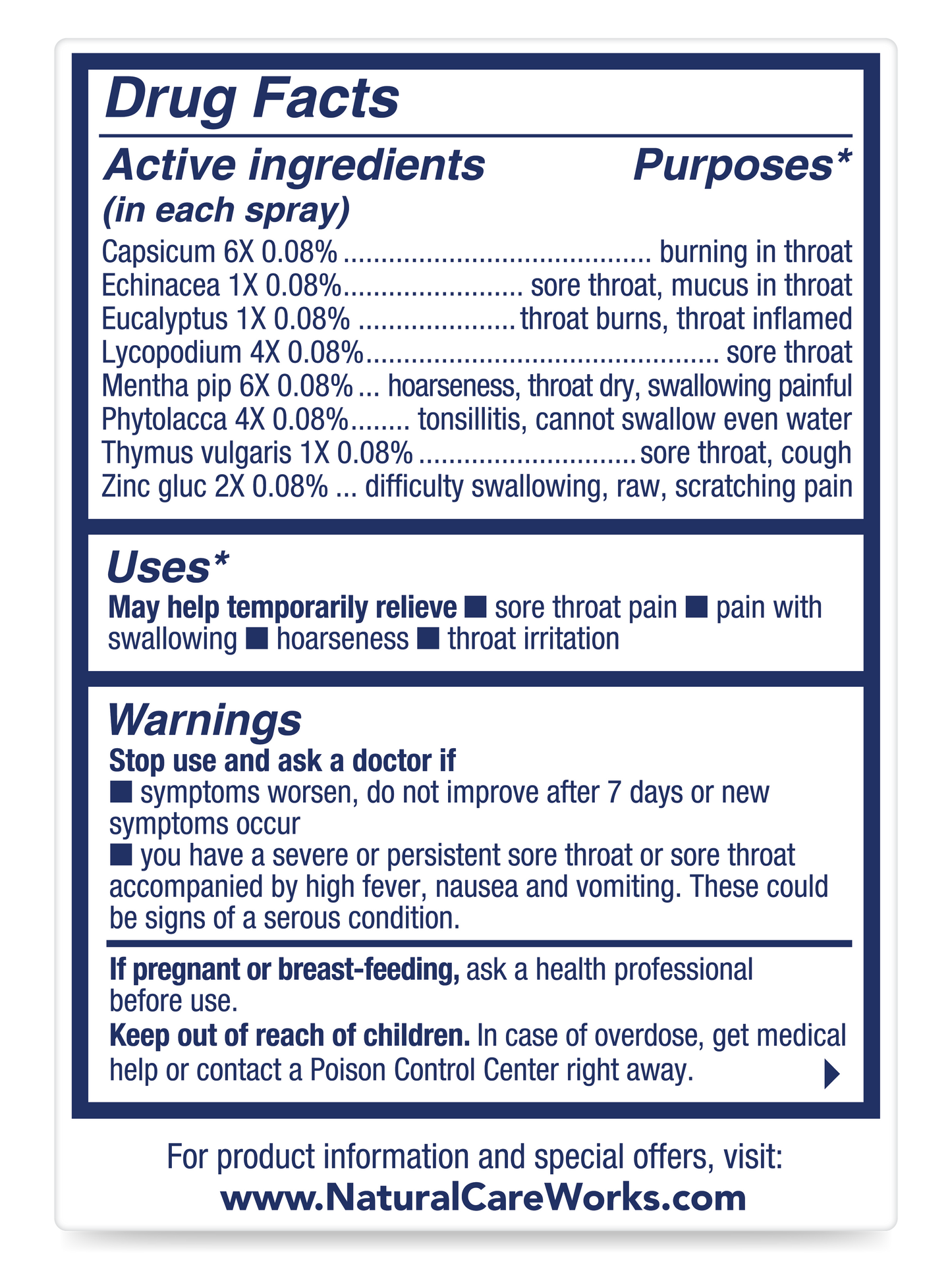 Sore Throat Spray 4 oz.